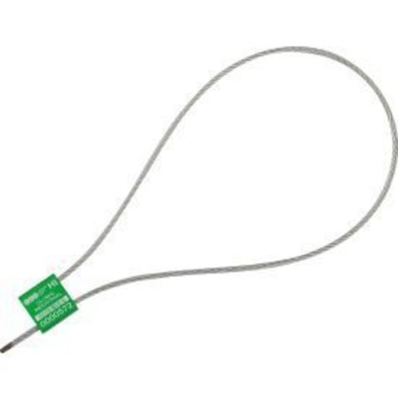 CAMBRIDGE SECURITY SEALS Global Industrial„¢ Metal Cable Seal, 1/8"W x 24"L, Green, 50/Pack CBL20919
